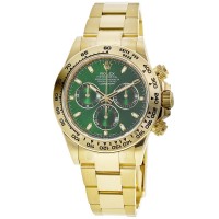 Relógio masculino Rolex Cosmograph Daytona John Mayer falso ouro amarelo 18kt com mostrador verde 116508-0013