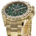 Relógio masculino Rolex Cosmograph Daytona John Mayer falso ouro amarelo 18kt com mostrador verde 116508-0013