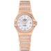 Réplica Omega Constellation Cronômetro Automático 27mm Madrepérola Mostrador Diamante Rosa Ouro Relógio Feminino 123.55.27.20.55.004