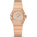 Relógio feminino falso Omega Constellation Co-Axial Master Chronometer Diamond Dial Rose Gold 123.55.27.20.55.006