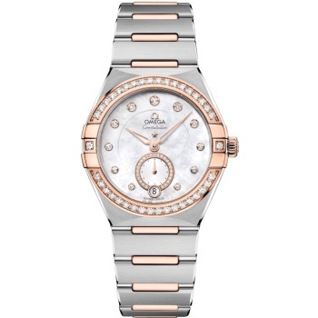 Réplica Omega Constellation Co-Axial Master Chronometer Madrepérola Dial Relógio Feminino de Aço 131.25.34.20.55.001