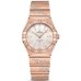 Réplica Omega Constellation Manhattan Quartz 28mm Madrepérola Mostrador Diamante Rosa Ouro Relógio Feminino 131.55.28.60.99.001