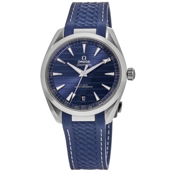 Réplica Omega Seamaster Aqua Terra 150m Master Co-Axial Blue Dial Pulseira de borracha Relógio masculino 220.12.41.21.03.007