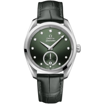 Réplica Omega Seamaster Aqua Terra 150m Master Co-Axial Mostrador Verde Pulseira de Couro Relógio Masculino 220.13.38.20.60.001