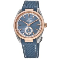 Cópia Omega Seamaster Aqua Terra 150m Master Co-Axial Blue Dial Pulseira de borracha Relógio masculino 220.22.41.21.03.001