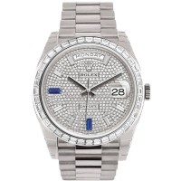 Relógio masculino Rolex Day-Date com mostrador de diamante em platina falso 228396TBR