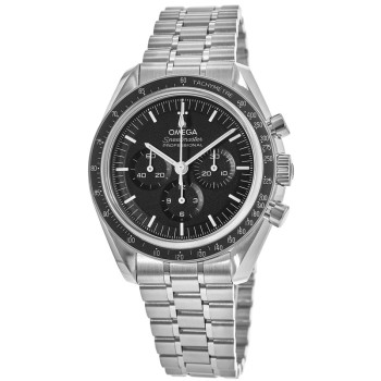 Réplica Omega Speedmaster Professional Moonwatch Caixa transparente traseira Relógio masculino de aço com mostrador preto 310.30.42.50.01.002