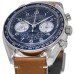 Falso Omega Speedmaster Chronoscópio Co-Axial Master Chronometer Chronograph 43 mm Mostrador Azul Pulseira de Couro Relógio Masculino 329.32.43.51.03.001