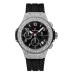 Relógio masculino Hublot Big Bang falso 41 mm mostrador preto diamante pulseira de borracha preta 341.SX.130.RX.174