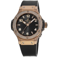 Relógio feminino Hublot Big Bang falso de 38 mm em ouro rosa 18kt com diamante 361.PX.1280.RX.1104