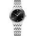 Relógio feminino falso Omega De Ville Prestige Quartz 30 mm com mostrador preto em aço 434.10.30.60.01.001