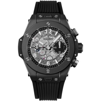 Réplica Hublot Big Bang Cronógrafo Esqueleto Mostrador Relógio Masculino com Pulseira de Borracha 441.CI.1171.RX