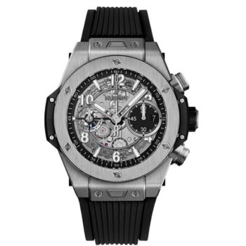 Réplica Hublot Big Bang Unico 42 mm esqueleto mostrador pulseira de borracha relógio masculino 441.NX.1171.RX