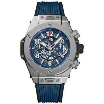 Replica Relógio Hublot Big Bang Unico com mostrador esqueleto e pulseira de borracha 441.NX.5179.RX