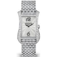 Cópia Patek Philippe Gondolo Relógio feminino em madrepérola com mostrador diamante em ouro branco 4972/1G-001