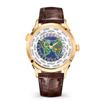 Replica Relógio Patek Philippe Complicações com mostrador branco e pulseira de couro 5231J-001