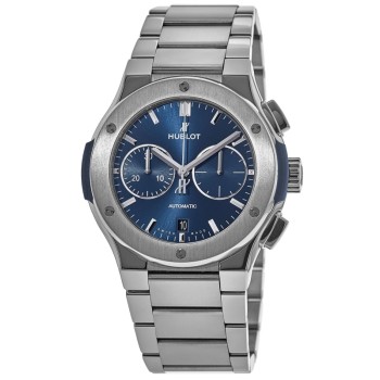 Réplica Hublot Classic Fusion cronógrafo mostrador azul relógio masculino de titânio 540.NX.7170.NX