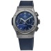 Réplica Hublot Classic Fusion Chronograph Titanium Blue Dial Rubber Strap Relógio Masculino 541.NX.7170.RX