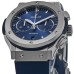 Réplica Hublot Classic Fusion Chronograph Titanium Blue Dial Rubber Strap Relógio Masculino 541.NX.7170.RX