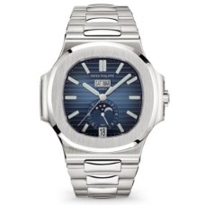 Copiar relógio masculino Patek Philippe Nautilus com mostrador azul em aço 5726/1A-014