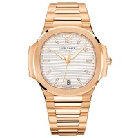 Réplica Patek Philippe Nautilus prateado opaline mostrador em ouro rosa relógio feminino 7118/1R-001