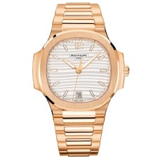 Réplica Patek Philippe Nautilus prateado opaline mostrador em ouro rosa relógio feminino 7118/1R-001