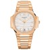 Réplica Patek Philippe Nautilus prateado opaline mostrador em ouro rosa relógio feminino 7118/1R-001