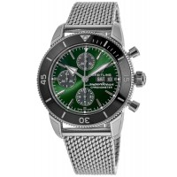 Replica Relógio Breitling Superocean Heritage cronógrafo 44 com mostrador verde em aço A13313121L1A1