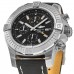 Replica Relógio Breitling Avenger Chronograph 45 com mostrador preto e pulseira de couro A13317101B1X2