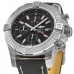 Falso Breitling Avenger Super Avenger Cronógrafo 48 Mostrador Preto Implantação Pulseira de Couro Relógio Masculino A13375101B1X2