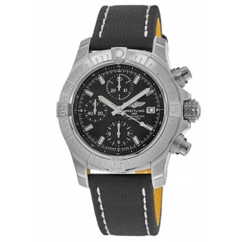 Falso Breitling Avenger Chronograph 43 Mostrador Preto Pulseira de Tecido Preto Relógio Masculino A13385101B1X1