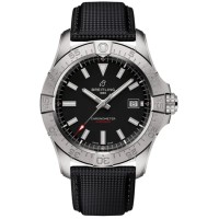 Cópia Breitling Avenger Automático 42 Mostrador Preto Pulseira de Couro Relógio Masculino A17328101B1X1