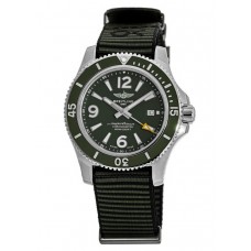 Cópia Breitling Superocean Automático 44 Outerknown Green Dial Fabric Strap Relógio Masculino A17367A11L1W1