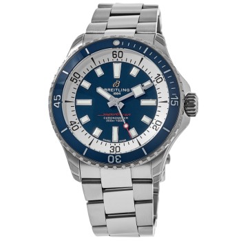 Réplica Breitling Superocean Automático 42 Relógio Masculino De Aço Com Mostrador Azul A17375E71C1A1