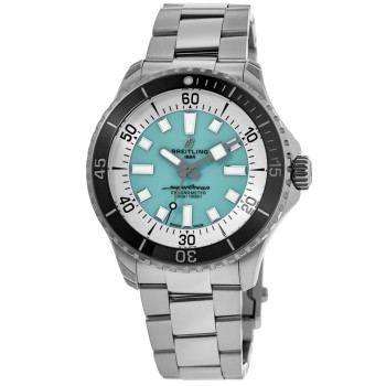 Réplica Breitling Superocean Automático 44 Relógio Masculino De Aço Com Mostrador Turquesa A17376211L2A1