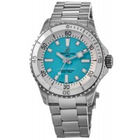 Relógio feminino falso Breitling Superocean automático 36 com mostrador turquesa em aço A17377211C1A1