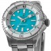 Relógio feminino falso Breitling Superocean automático 36 com mostrador turquesa em aço A17377211C1A1