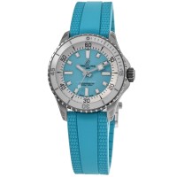 Cópia Breitling Superocean Automático 36 Mostrador Turquesa Pulseira De Borracha Relógio Masculino A17377211C1S1