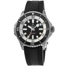 Cópia Breitling Superocean Automático 46 Mostrador Preto Pulseira de Borracha Relógio Masculino A17378211B1S1