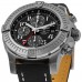 Réplica Breitling Avenger Chronograph GMT 45 Relógio masculino com pulseira de couro com mostrador preto A24315101B1X1