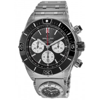 Réplica Breitling Super Chronomat B01 44 UTC pulseira de aço mostrador preto relógio masculino AB0136251B1A2 UTC