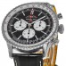 Réplica Breitling Navitimer 1 B01 Cronógrafo 46 Mostrador Preto Pulseira de Couro Relógio Masculino AB0137211B1P1