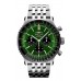 Réplica Breitling Navitimer B01 Cronógrafo 46 Mostrador Verde Pulseira de Aço Inoxidável Relógio Masculino AB0137241L1A1