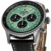 Cópia Breitling Navitimer B01 Cronógrafo 43 Mostrador Verde Pulseira de Couro Relógio Masculino AB0138241L1P1