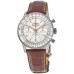 Cópia Breitling Navitimer B01 Cronógrafo 41 Relógio masculino com pulseira de couro com mostrador prateado AB0139211G1P1