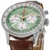 Replica Relógio Breitling Navitimer B01 cronógrafo 41 menta verde mostrador pulseira de couro AB0139211L1P1