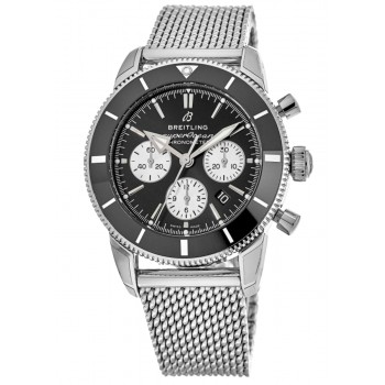 Cópia Breitling Superocean Heritage II Cronógrafo 44 Relógio Masculino Automático em Aço Cerâmico Preto AB0162121B1A1