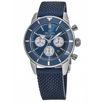 Falso Breitling Superocean Heritage II cronógrafo 44 mostrador azul pulseira de borracha relógio masculino AB0162161C1S1