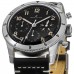 Falsificado Breitling Aviator 8 AVI Ref. 765 1953 Reedição Relógio Masculino com Mostrador Preto e Pulseira de Couro Preto AB0920131B1X1