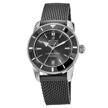 Réplica Breitling Superocean Heritage II Automático 42 Preto Moldura Cerâmica Pulseira de Borracha Relógio Masculino AB2010121B1S1